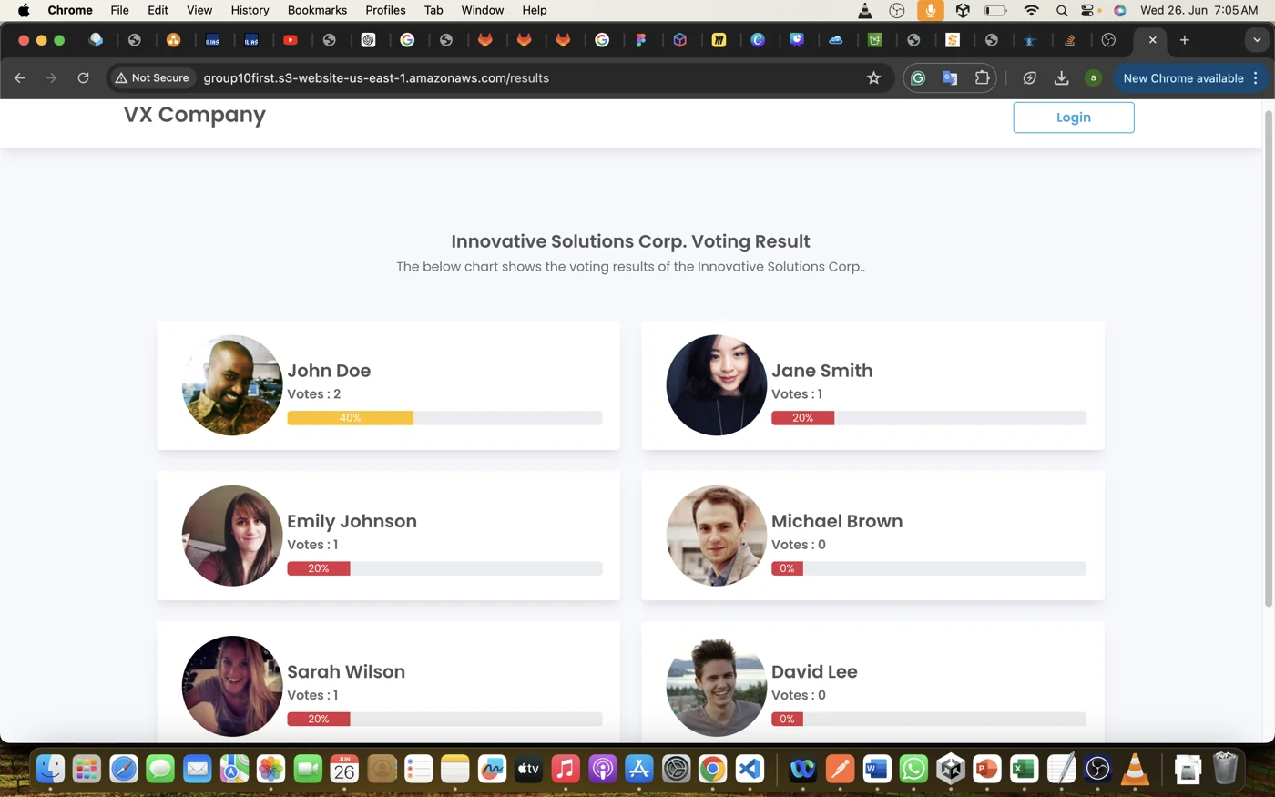 VX Voting App project preview